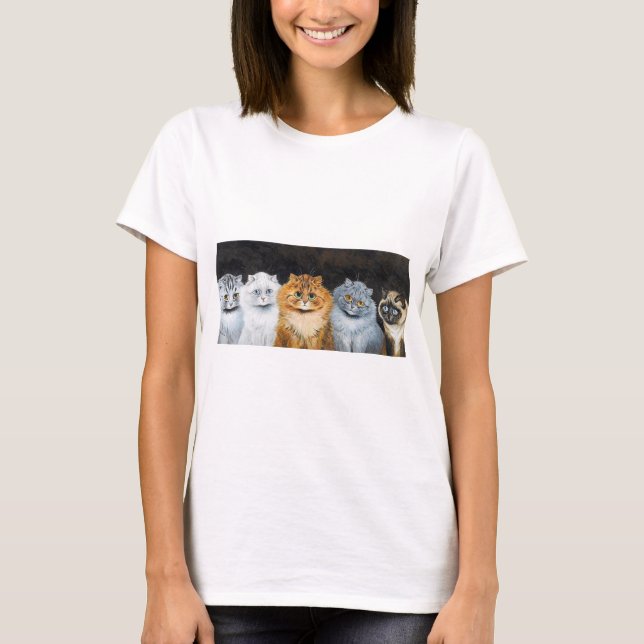 Fünf Katzen, Louis Wain T-Shirt (Vorderseite)