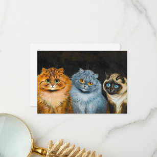 Fünf Katzen von Louis Wain Dankeskarte