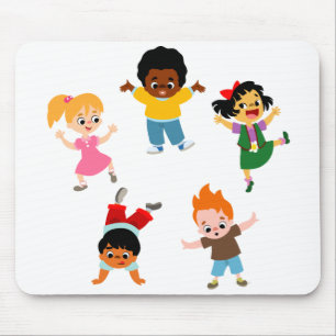Fünf Kinder Cartoon Mousepad