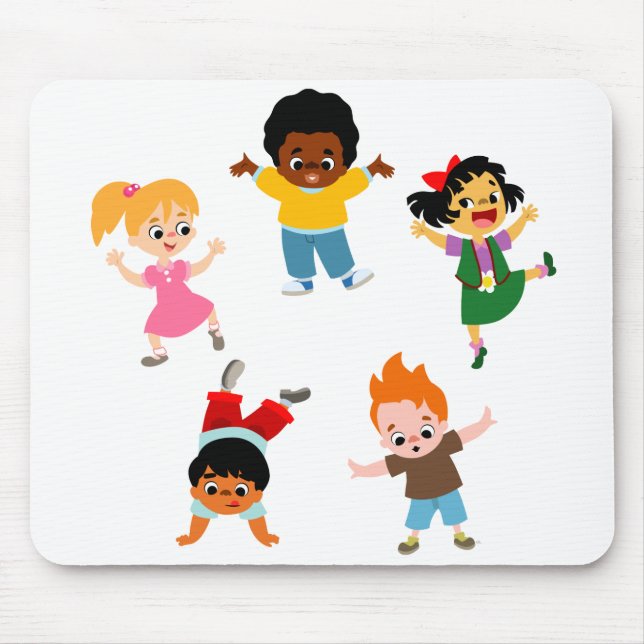 Fünf Kinder Cartoon Mousepad (Vorne)