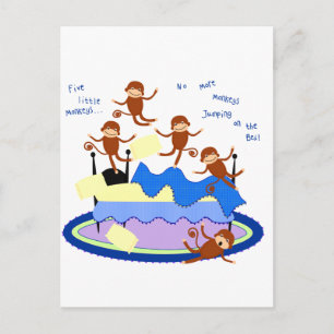 fünf kleine Affen Postkarte