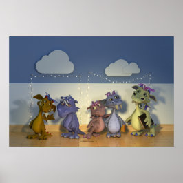 Fünf kleine Drachen Poster