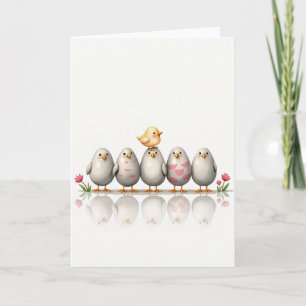 Fünf kleine Vögel Kunstkarte Karte