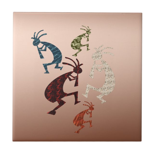 Fünf Kokopelli Fliese (Vorderseite)