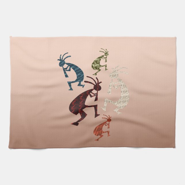 Fünf Kokopelli Handtuch (Horizontal)