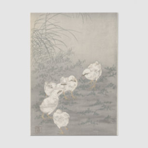 Fünf Küken von Ohara Koson Seidenpapier
