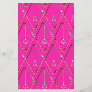 Fünf Lacrosse Sticks Pink Briefpapier