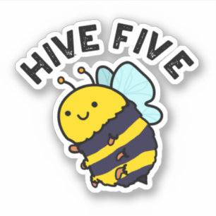 Fünf lustige High Five Bee Pun Aufkleber