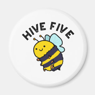 Fünf lustige High Five Bee Pun Magnet