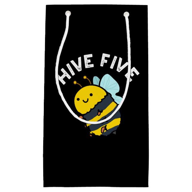 Fünf lustige High Five Been Pun Dark BG Kleine Geschenktüte (Vorderseite)