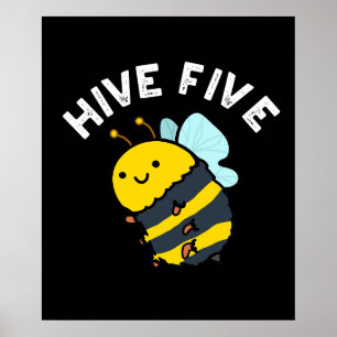 Fünf lustige High Five Been Pun Dark BG Poster
