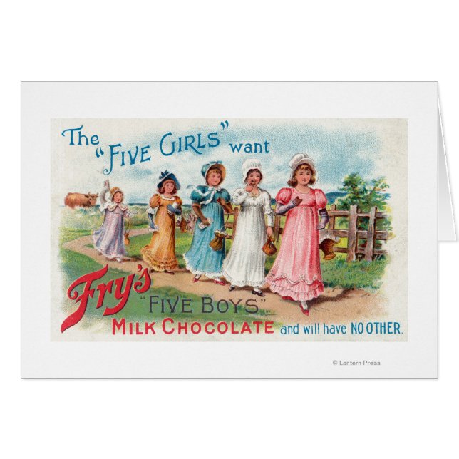 Fünf Mädchen Wollte Fry's Five Boys Milk Chocolate (Vorderseite (Horizontal))