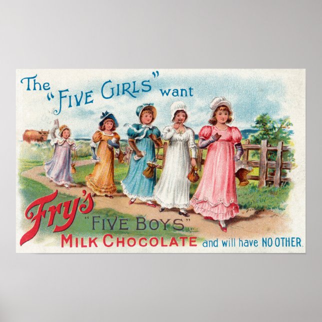 Fünf Mädchen Wollte Fry's Five Boys Milk Chocolate Poster (Vorne)
