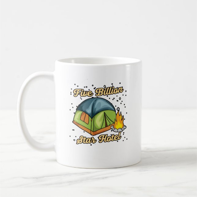 Fünf-Milliarden-Sterne-Camping-Campingplatz Gesche Kaffeetasse (Links)