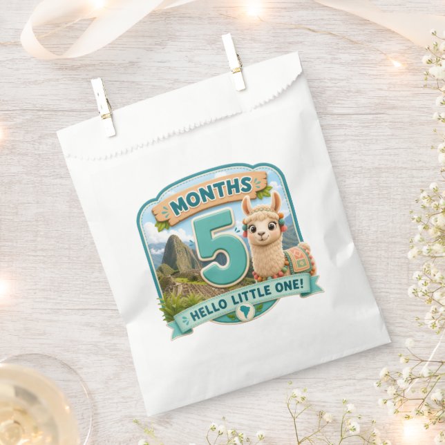 Fünf Monate kleine Abenteuer-Meilenstein Geschenktütchen (Ausgeschnitten)