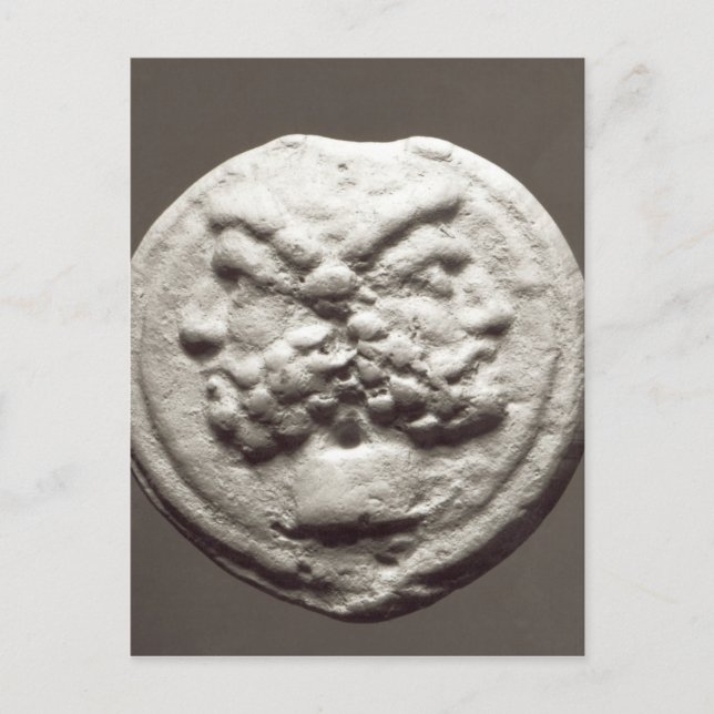 Fünf Münzen, die Janus, Jupiter darstellen Postkarte (Vorderseite)