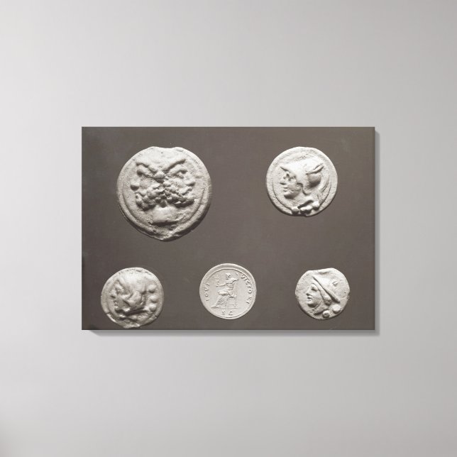 Fünf Münzen Leinwanddruck (Vorderseite)