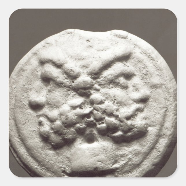 Fünf Münzen mit Janus, Jupiter Quadratischer Aufkleber (Vorderseite)