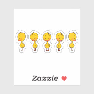 Fünf Niedliche Cartoon-Gelbente Aufkleber