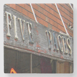 Fünf Paces, fünf Schnürsenkel, fünf Pfade Steinuntersetzer