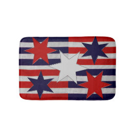 Fünf patriotische Sterne u. Streifen Badematte