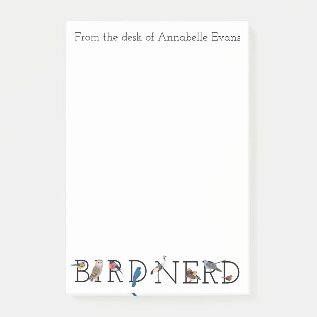 Fünf personalisierte Nerd der Vogelsammlung Post-it Klebezettel (Vorderseite)
