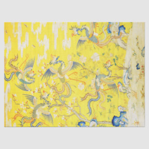 Fünf Phönixe aus dem Garten Chinesische Gelbe Blum Seidenpapier