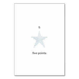 Fünf Punkte auf benutzerdefinierten Zahlenblinkkar Tischnummer