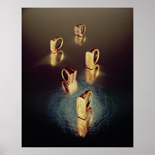 Fünf Ringe aus dem Grab von Tutankhamun Poster (Vorne)