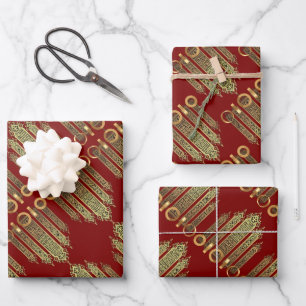 Fünf Ringe Pentateuch Schablonen Motiv 2 Geschenkpapier Set