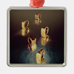 Fünf Ringe, vom Grab von Tutankhamun Silbernes Ornament