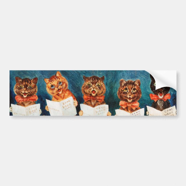 Fünf singende Katzen, Louis Wain Autoaufkleber (Vorne)