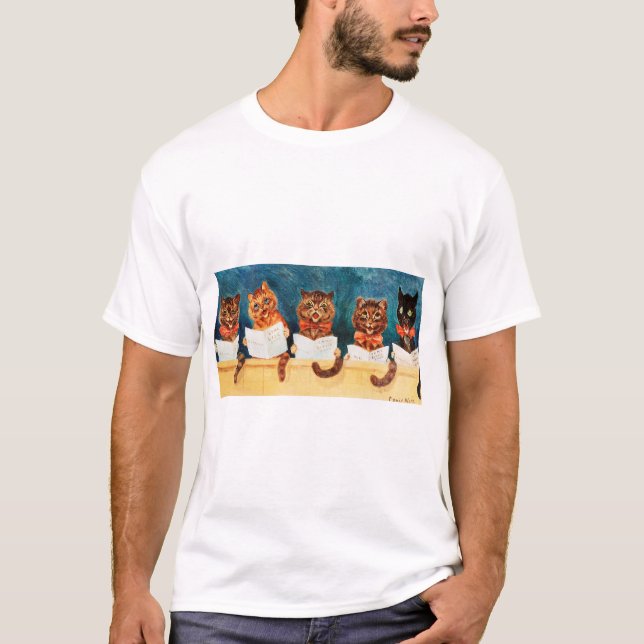 Fünf singende Katzen, Louis Wain T-Shirt (Vorderseite)