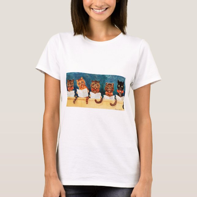 Fünf singende Katzen, Louis Wain T-Shirt (Vorderseite)