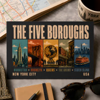 Fünf Stadtbezirke New York City NYC Illustration R