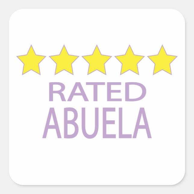 Fünf-Sterne-Abuela Quadratischer Aufkleber (Vorderseite)