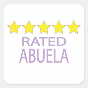 Fünf-Sterne-Abuela Quadratischer Aufkleber