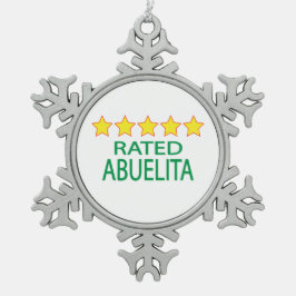 Fünf Sterne Abuelita Schneeflocken Zinn-Ornament