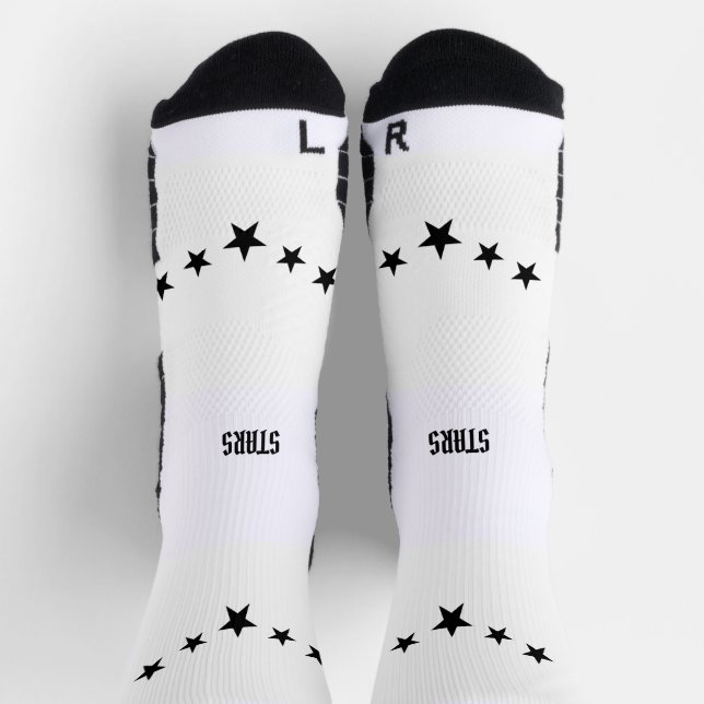 Fünf Sterne Bildstars Text gedruckt Stilvoll Super Socken (Oben)