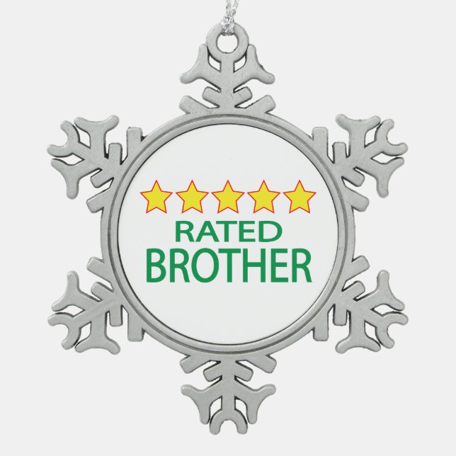 Fünf-Sterne-Bruder Schneeflocken Zinn-Ornament (Vorderseite)