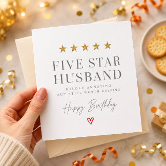 Fünf-Sterne-Ehemann Geburtstag Karte