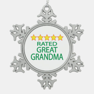Fünf-Sterne-Großmutter Schneeflocken Zinn-Ornament