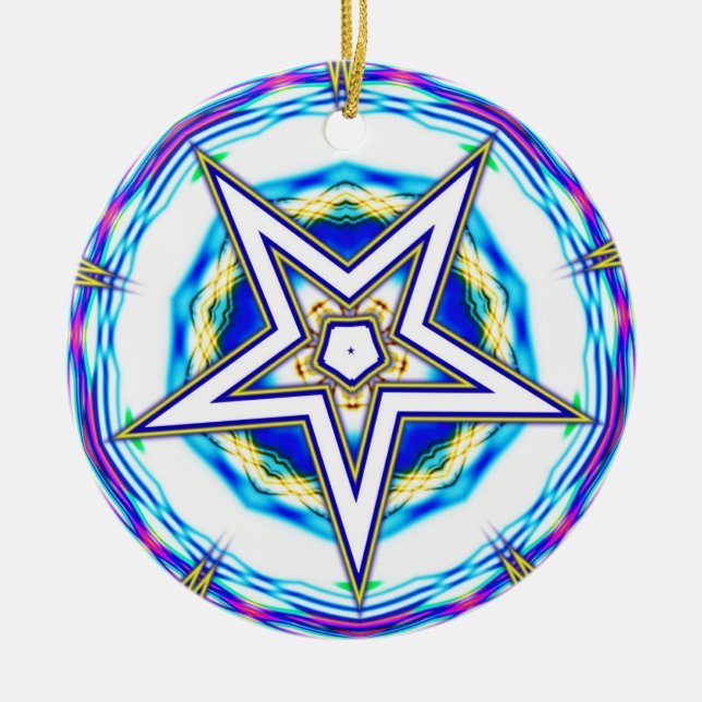 Fünf Sterne Keramik Ornament (Vorne)
