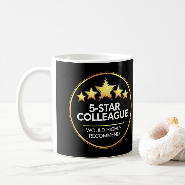 Fünf-Sterne-Kollegin, Workmate Gift, Review Kaffeetasse (Mit Donut)
