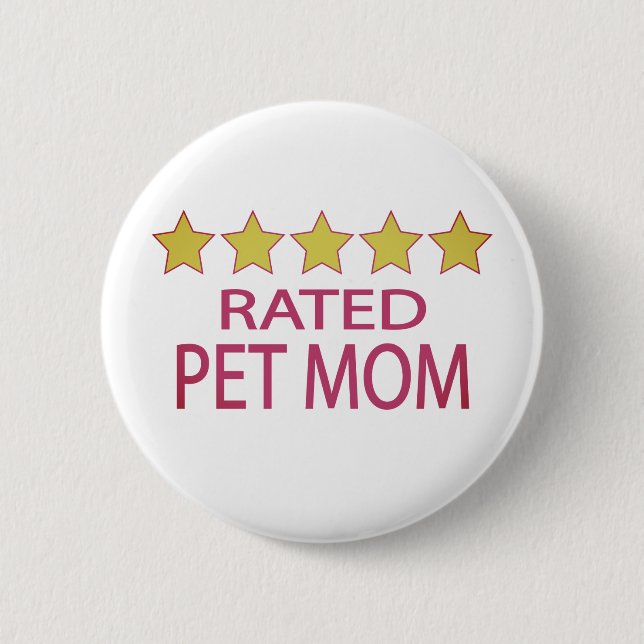 Fünf-Sterne-Mama für Haustiere Button (Vorderseite)