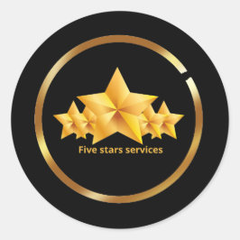 Fünf Sterne Runder Aufkleber