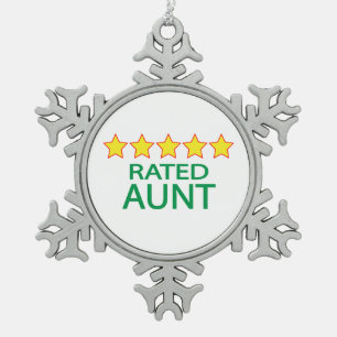 Fünf-Sterne-Tante Schneeflocken Zinn-Ornament