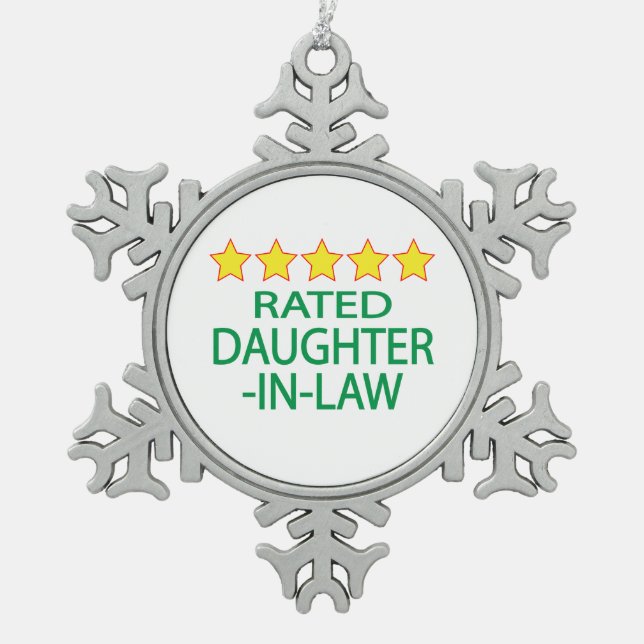 Fünf-Sterne-Tochter Schneeflocken Zinn-Ornament (Vorderseite)