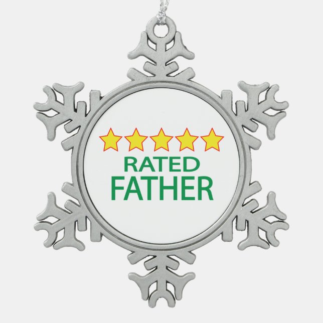 Fünf-Sterne-Vater Schneeflocken Zinn-Ornament (Vorderseite)