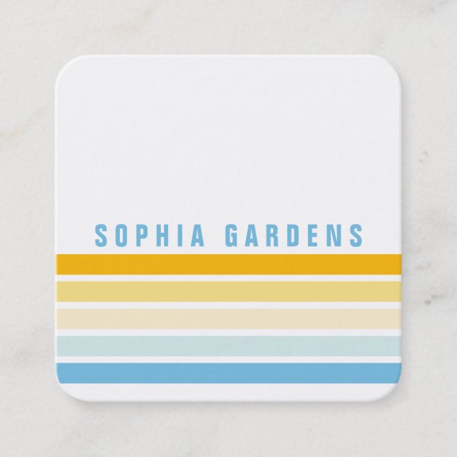 Fünf Streifen - Farben 02 Quadratische Visitenkarte (Vorderseite)